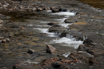View of the flowing water in the stream