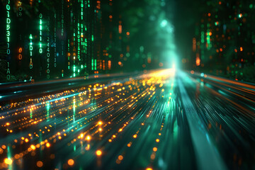 Green information circuit future technology concept background, abstract technology big data digital background