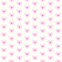 Gentle seamless pattern with pink hearts