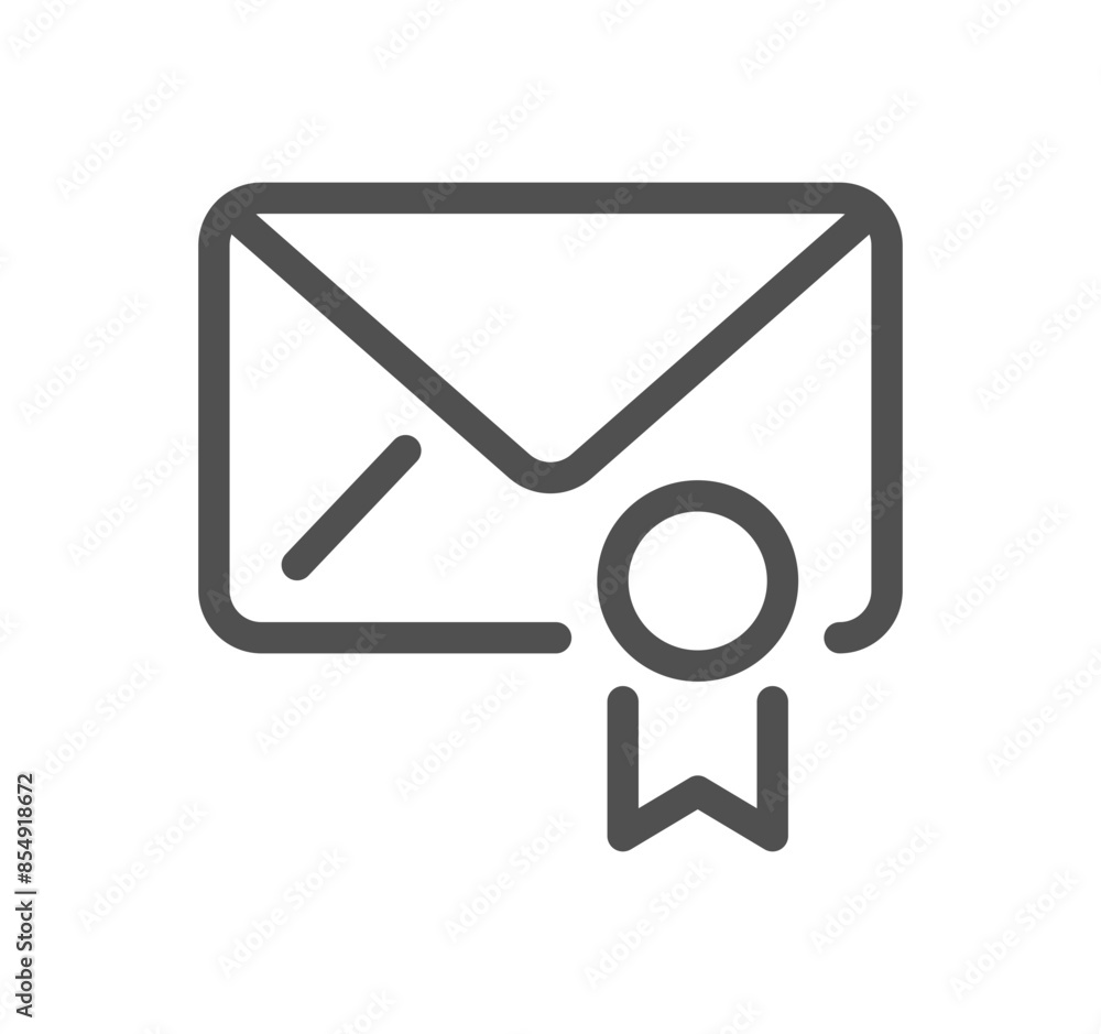 Poster mail related icon outline and linear vector.