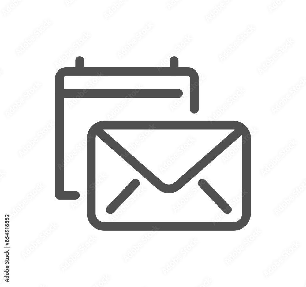 Poster mail related icon outline and linear vector.