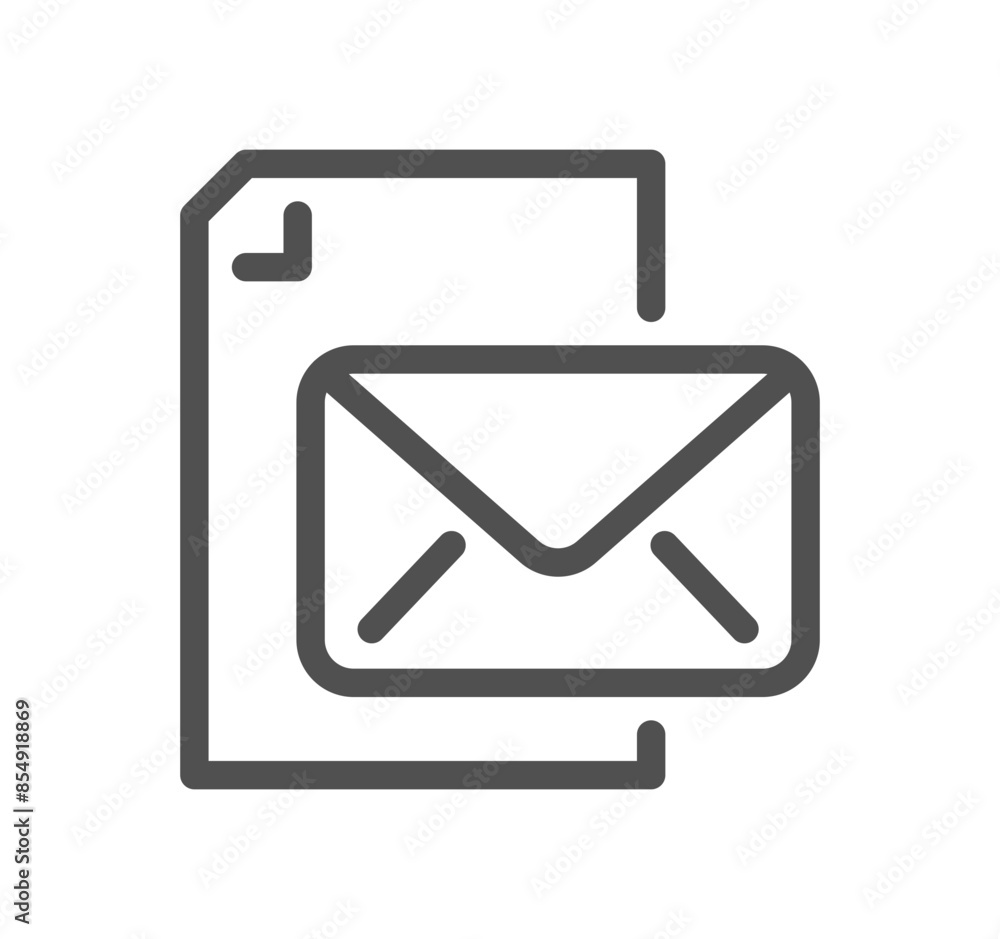 Poster mail related icon outline and linear vector.