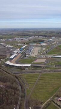 F1 Circuit Silverstone flypast flyover helicopter view formula one cars