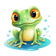 Fototapeta premium beautiful frog Cartoon style cute 