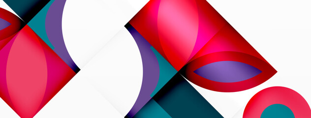 Fototapeta premium Circles and petals. Geometric beautiful abstract minimal template for Wallpaper, Banner, Background, Card, Book Illustration, landing page