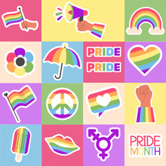 Seamless geometric pattern Lgbt elements pride month