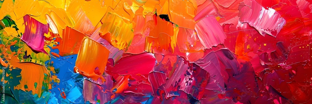 Aufkleber vibrant abstract painting showcasing expressive color dynamics and captivating visual