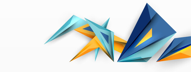 Minimal geometric abstract background. Low poly dynamic triangle design. Trendy techno business template for wallpaper, banner, background or landing