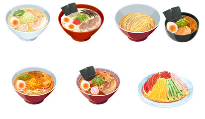 ラーメンのイラストセット
