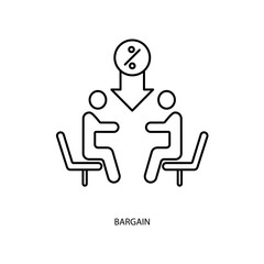 bargain concept line icon. Simple element illustration. bargain concept outline symbol design.