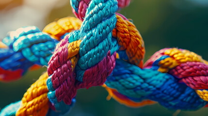 Close-up of colorful ropes, symbolizing the power of emotions