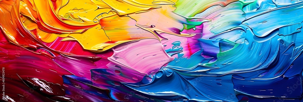 Aufkleber vibrant and captivating abstract painting showcasing a mesmerizing blend of colors and movements