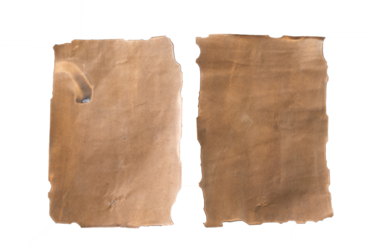 PNG Two old papers placed together on transparent background