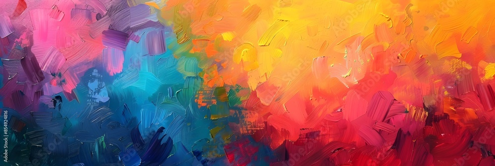Leinwandbilder vibrant and expressive abstract painting with captivating color palette and dynamic brushstrokes unl