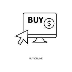 buy online concept line icon. Simple element illustration. buy online concept outline symbol design.