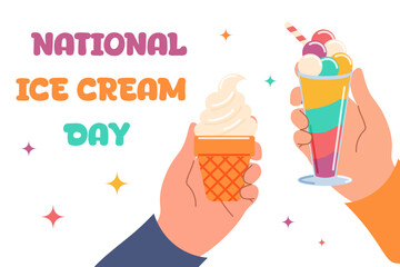 national ice cream day. Vector illustration.