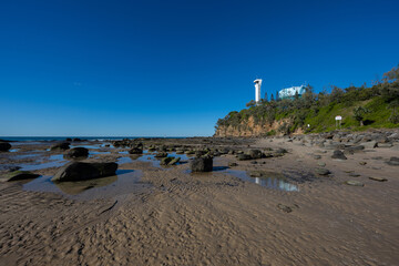 Fototapeta premium Beautiful view of Point Cartwright lighthouse on a sunny day.