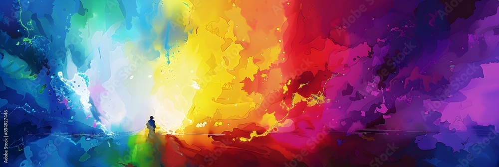 Poster vibrant chromatic explosion a captivating avant garde abstract artwork