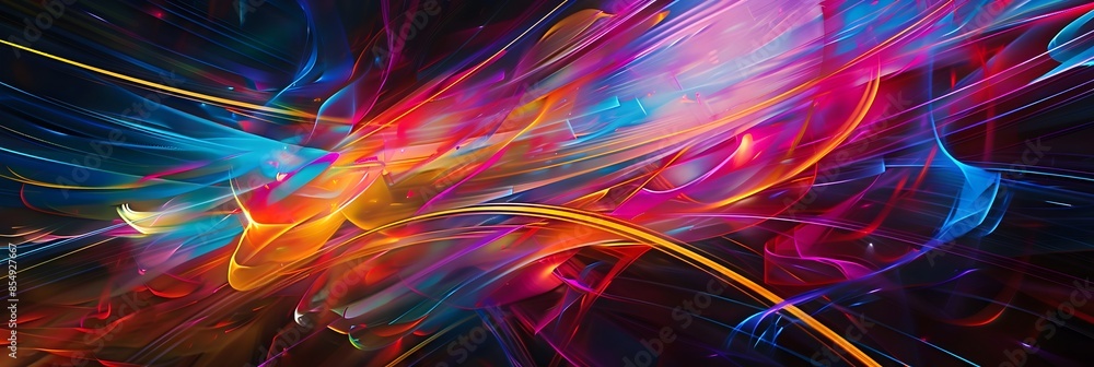Poster vibrant chromatic explosion of energy and light across the dimensional spectrum