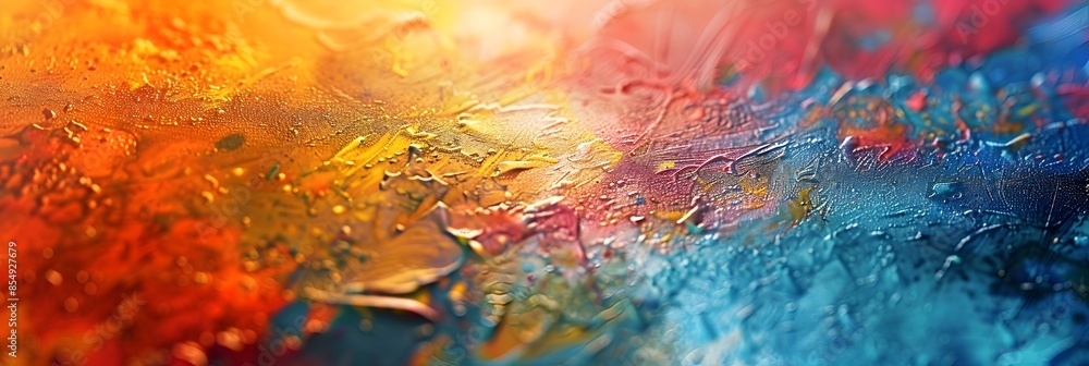 Leinwandbilder vibrant chromatic explosion of fluid brushstrokes and energetic color splatter on a dynamic abstract