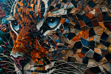 A vibrant mosaic-style depiction of various animals, showcasing intricate patterns and colorful artistry.