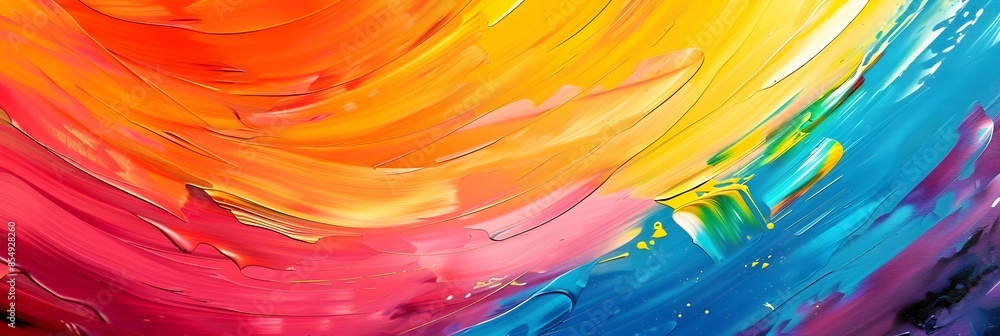 Poster vibrant color explosion a dynamic digital painting evoking sensations of movement and emotion