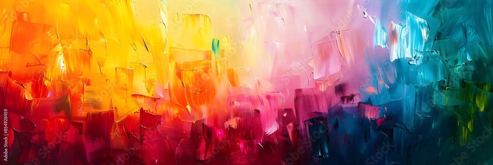 Fototapete vibrant colorful abstract digital painting with dynamic fluid movement and atmospheric celestial ele