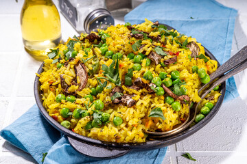 Vegetarian pilaf with mushrooms