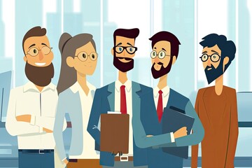 a man is standing in front of a desk with a laptop, an animated explainer video for a business service