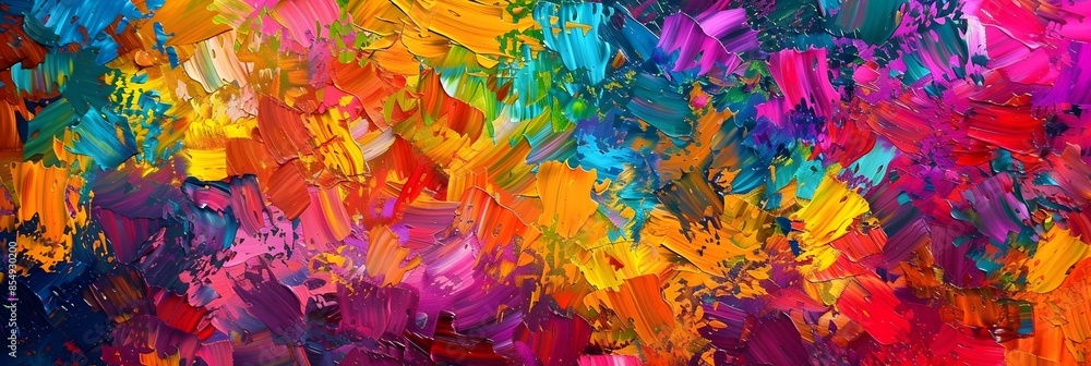 Poster vibrant explosion of color and texture in captivating abstract painting