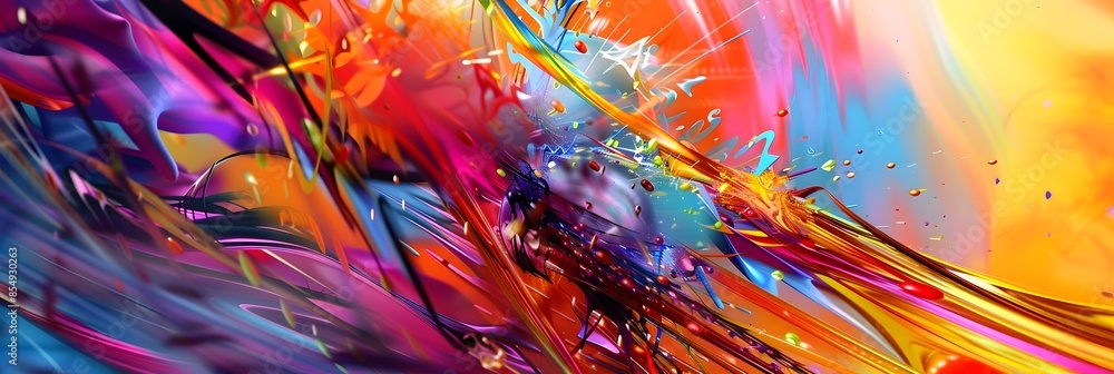 Poster vibrant explosion of colorful energy and imagination