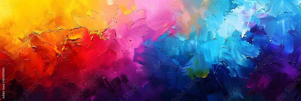 Poster Vibrant Explosion of Colors An Abstract Journey Through Texture Movement and Emotion