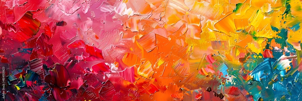 Poster vibrant expression a captivating abstract acrylic painting in vivid colors and dynamic textures