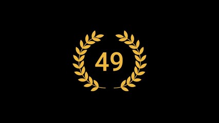 49 Number laurel wreath Animation transparent background