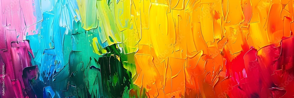 Aufkleber vibrant expression of colorful abstract painting with fluid brush strokes and striking gradient tone
