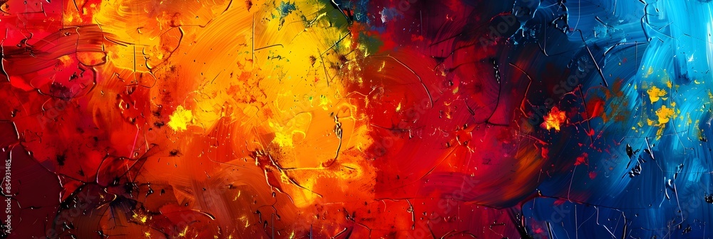 Aufkleber Vibrant Expressionist Explosion of Color and Motion