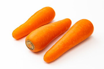 白背景にニンジン
