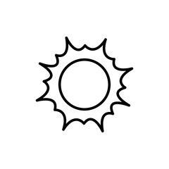 Sun outline icons, minimalist vector illustration ,simple transparent graphic element .Isolated on white background
