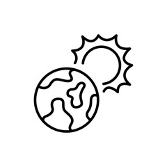 Sun outline icons, minimalist vector illustration ,simple transparent graphic element .Isolated on white background