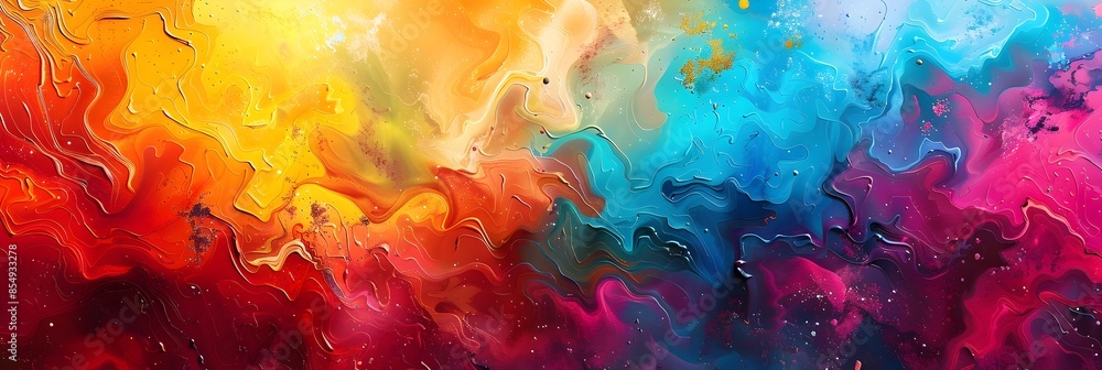 Leinwandbilder vibrant fluid art explosion of colors and swirls capturing the essence of dynamic and imaginative ab