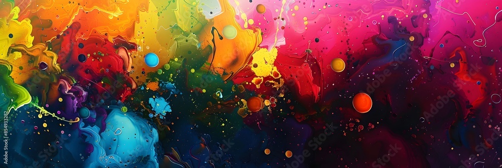 Aufkleber vibrant fluid art explosion of colors textures and abstract expressions in a dynamic digital masterp