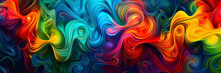 Fototapeta premium Vibrant Fluid Explosion of Color and Motion Captivating Abstract Digital Artwork
