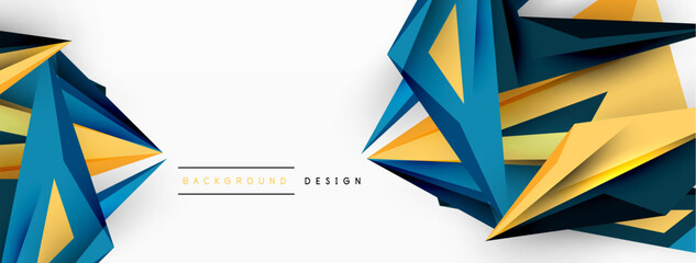 Minimal geometric abstract background. Low poly dynamic triangle design. Trendy techno business template for wallpaper, banner, background or landing