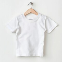 Studio photo of white kids t shirt isolated on white Generative Ai 