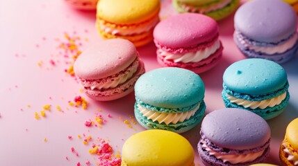 Obraz premium Colorful Assortment of French Macarons