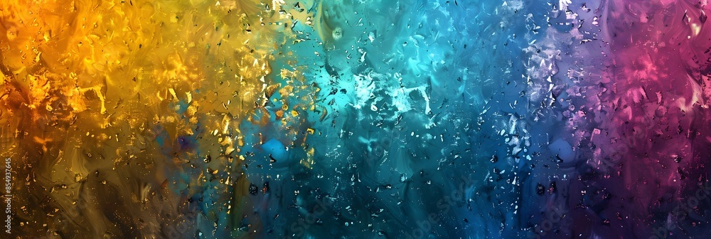 Aufkleber vibrant kaleidoscopic explosion of color and energy in abstract digital artwork