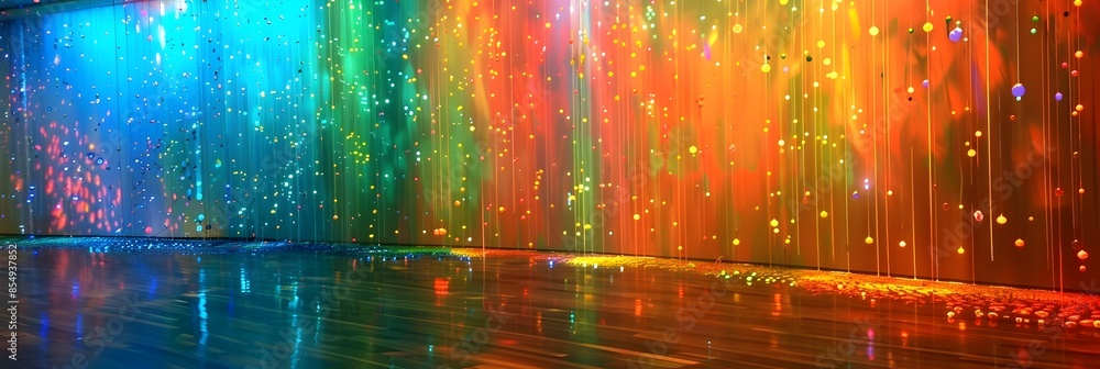 Poster vibrant kaleidoscopic lights cascading in a mesmerizing dance of color and energy