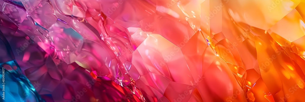 Aufkleber Vibrant Prismatic Refractions of Light Infusing an Abstract Digital Kaleidoscope of Shimmering Chromatic Patterns