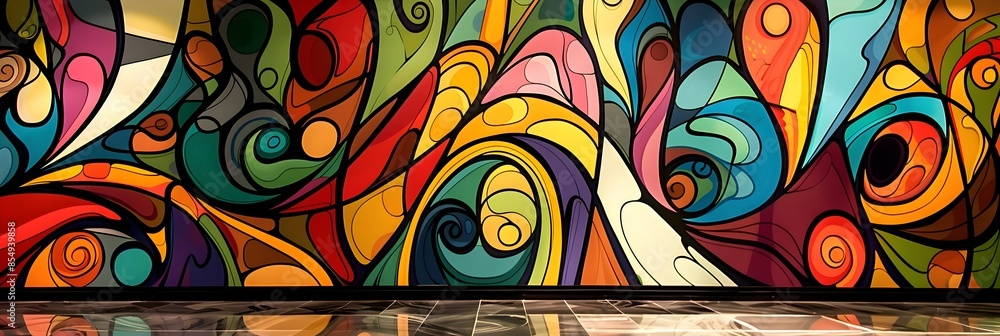 Leinwandbilder Vibrant Psychedelic Swirls of Colorful Abstract Patterns and Flowing Organic Shapes for Visually Striking Digital Art or Wallpaper Backgrounds