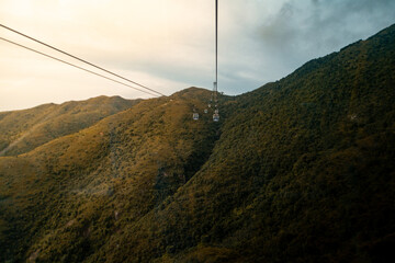 Naklejka premium cable car at the mountain
